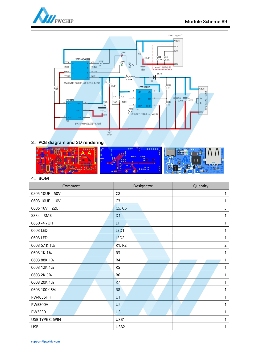 Lithium battery charging and discharging board with 5V1A charging and