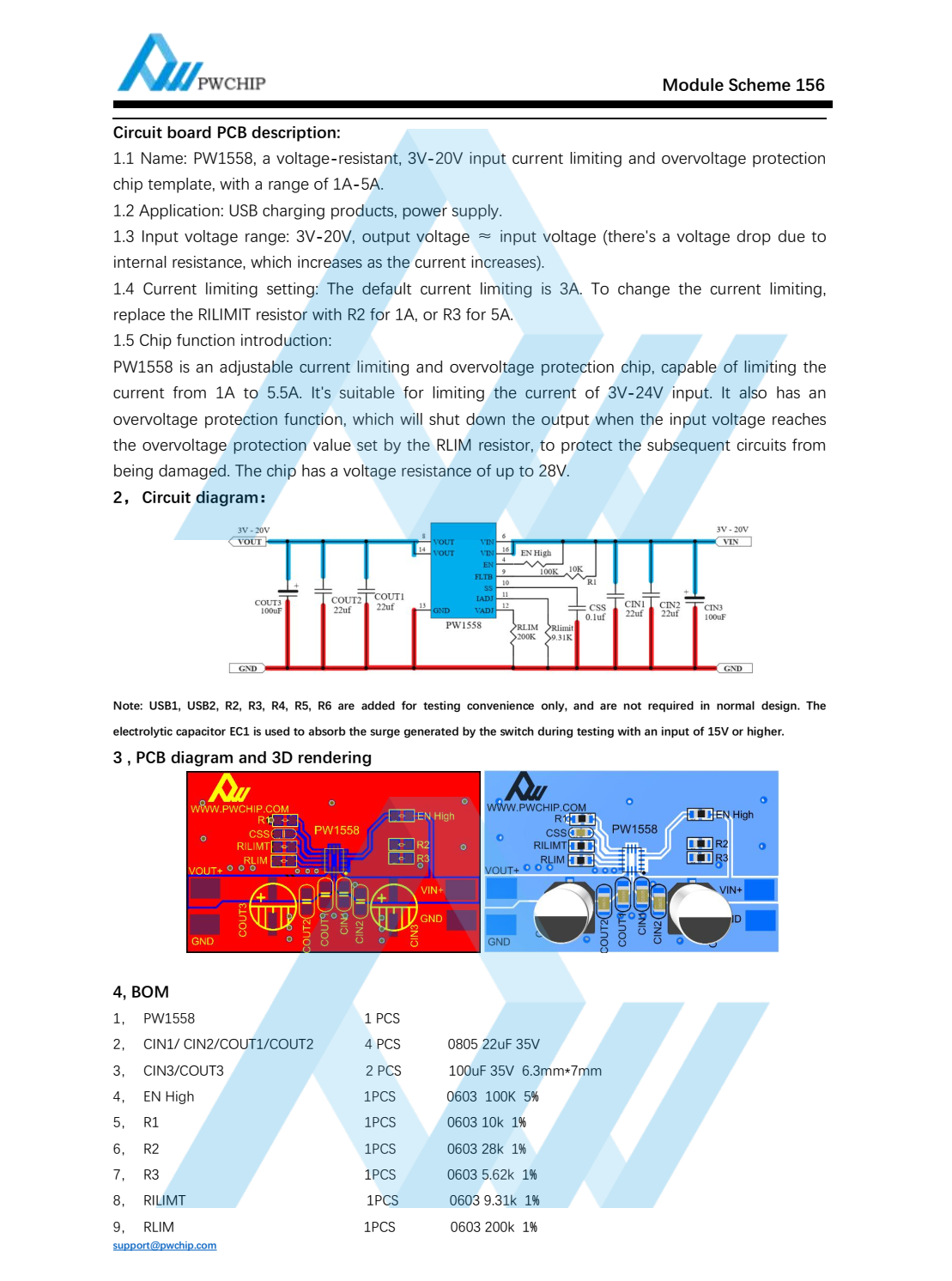 PW1558, a voltage-resistant, 3V-20V input current limiting and ...