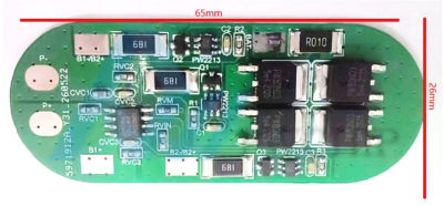 PW7127 + PW4406A×2 3-Cell Li-ion Battery Charge-Discharge Protection Board Solution, Continuous 3A, Overcurrent Protection 7A