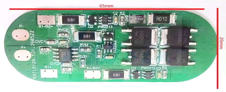 PW7126+PW80N03*4三串锂电池充放电保护板方案，持续15A，过流保护20A，带均衡电路