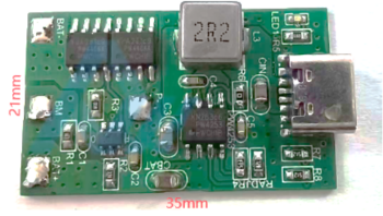 PW7120 two-cell Li-ion battery charge/discharge protection circuit + 5V 3A boost to 8.4V charging circuit PW4253