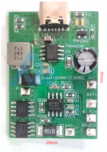 f_abb0c321e23ba4332a74792f2422ca41.png PW7126 three-cell Li-ion battery charge/discharge protection circuit + 5V 2A boost to 12.6V charging circuit PW4053A-N